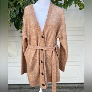 & Other Stories Camel Belted Cardigan